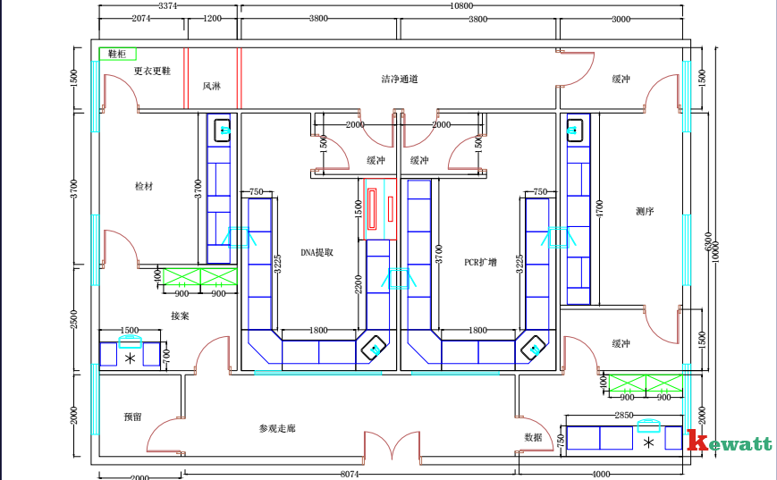 公安刑偵DNA實驗室平面圖